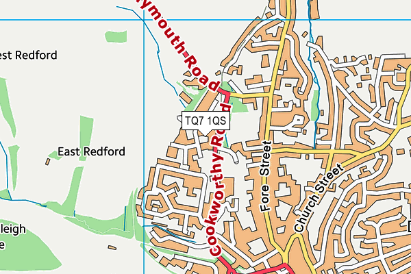 TQ7 1QS map - OS VectorMap District (Ordnance Survey)