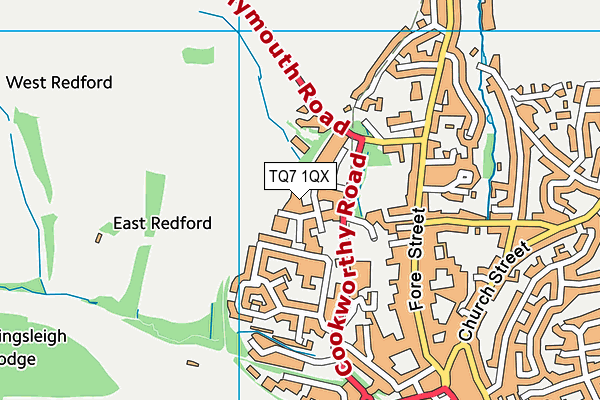 TQ7 1QX map - OS VectorMap District (Ordnance Survey)