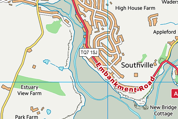 TQ7 1SJ map - OS VectorMap District (Ordnance Survey)