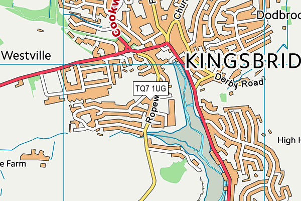 TQ7 1UG map - OS VectorMap District (Ordnance Survey)