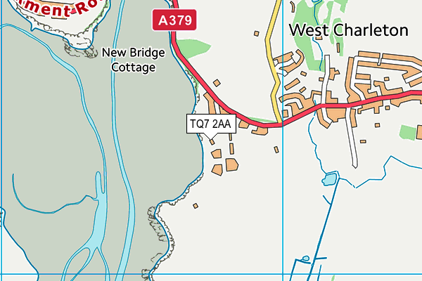 TQ7 2AA map - OS VectorMap District (Ordnance Survey)