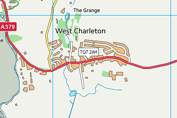 TQ7 2AH map - OS VectorMap District (Ordnance Survey)