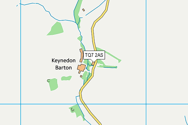 TQ7 2AS map - OS VectorMap District (Ordnance Survey)