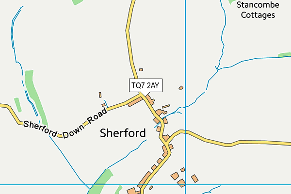 TQ7 2AY map - OS VectorMap District (Ordnance Survey)
