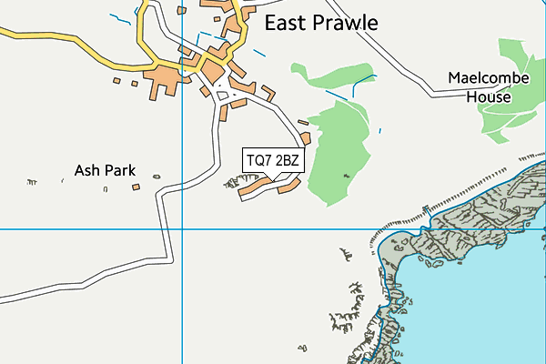 TQ7 2BZ map - OS VectorMap District (Ordnance Survey)