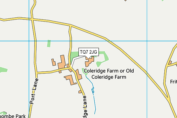 TQ7 2JG map - OS VectorMap District (Ordnance Survey)
