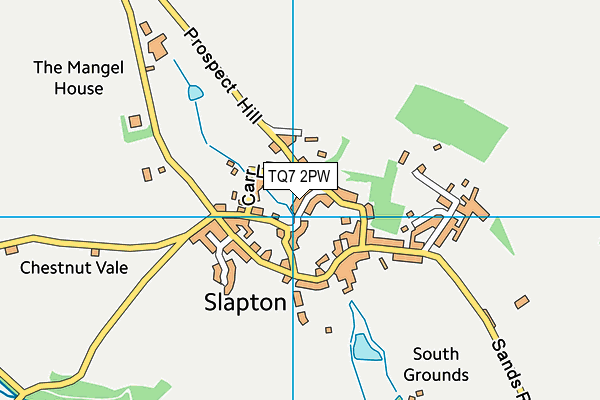 TQ7 2PW map - OS VectorMap District (Ordnance Survey)