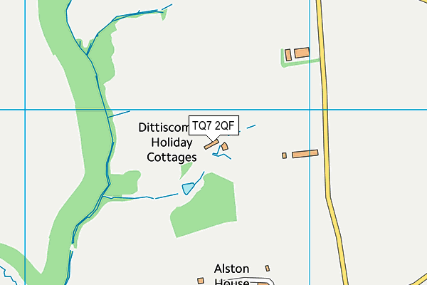 TQ7 2QF map - OS VectorMap District (Ordnance Survey)