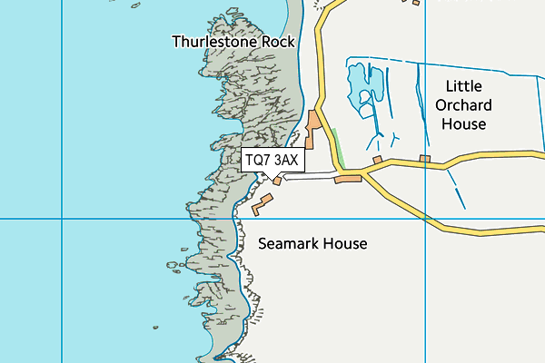 TQ7 3AX map - OS VectorMap District (Ordnance Survey)