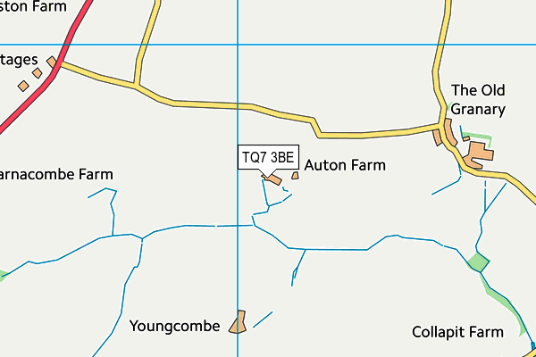 TQ7 3BE map - OS VectorMap District (Ordnance Survey)