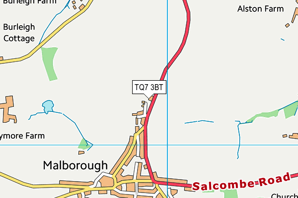 TQ7 3BT map - OS VectorMap District (Ordnance Survey)