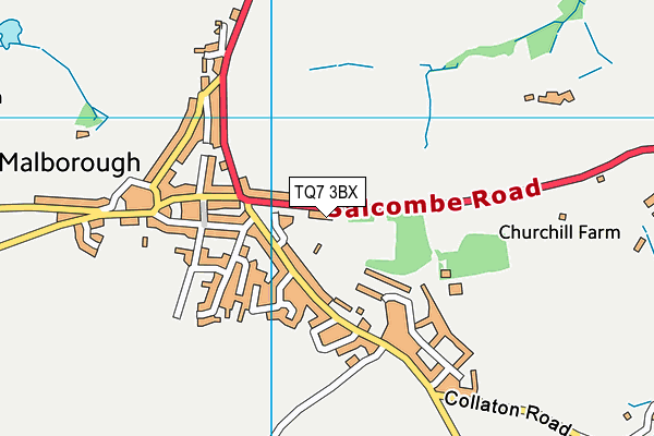 TQ7 3BX map - OS VectorMap District (Ordnance Survey)