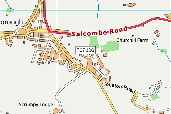 TQ7 3DG map - OS VectorMap District (Ordnance Survey)