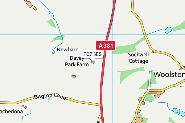 TQ7 3ES map - OS VectorMap District (Ordnance Survey)