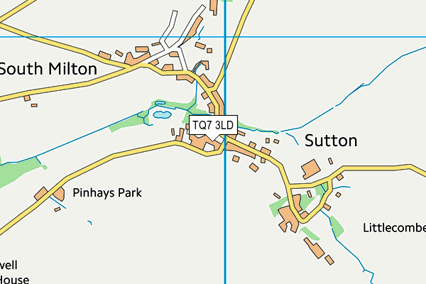 TQ7 3LD map - OS VectorMap District (Ordnance Survey)