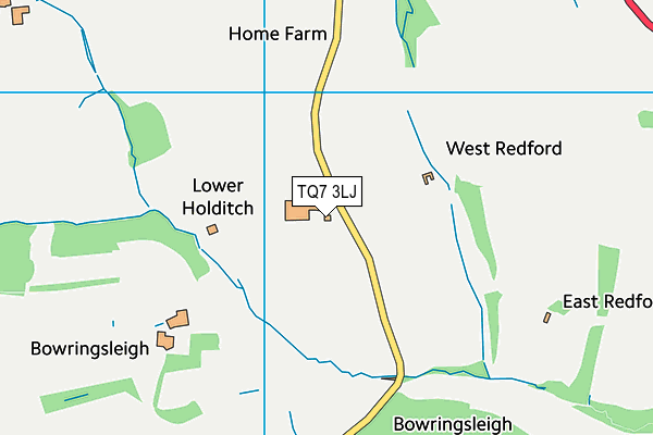 TQ7 3LJ map - OS VectorMap District (Ordnance Survey)