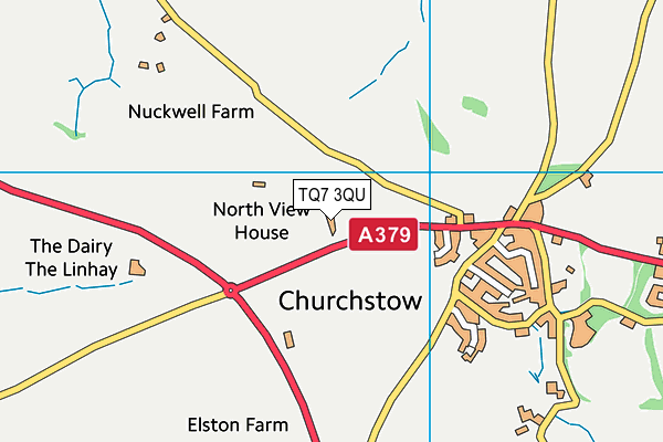 TQ7 3QU map - OS VectorMap District (Ordnance Survey)