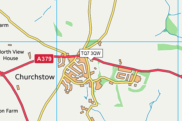 TQ7 3QW map - OS VectorMap District (Ordnance Survey)