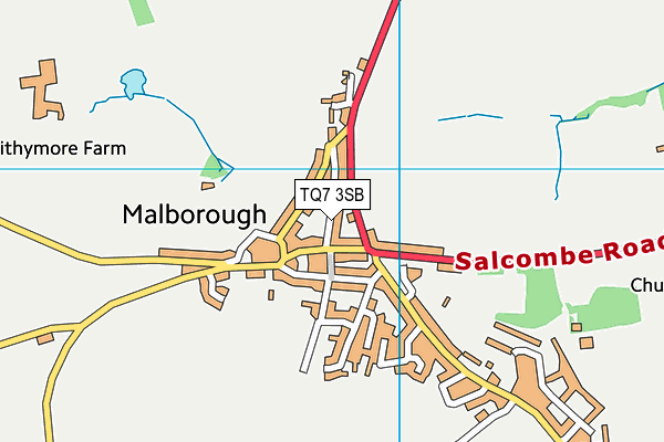 TQ7 3SB map - OS VectorMap District (Ordnance Survey)