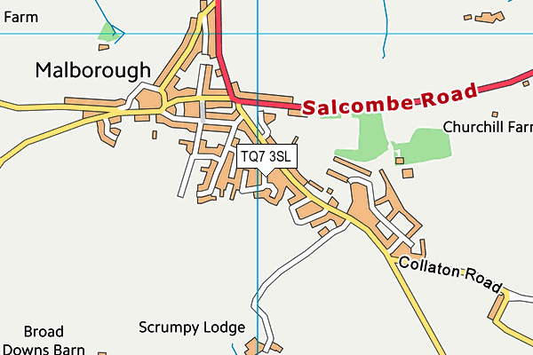 TQ7 3SL map - OS VectorMap District (Ordnance Survey)