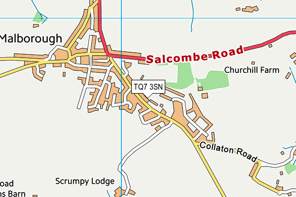 Malborough Village Hall & Playing Field map (TQ7 3SN) - OS VectorMap District (Ordnance Survey)