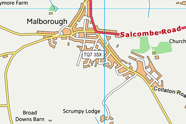 TQ7 3SX map - OS VectorMap District (Ordnance Survey)