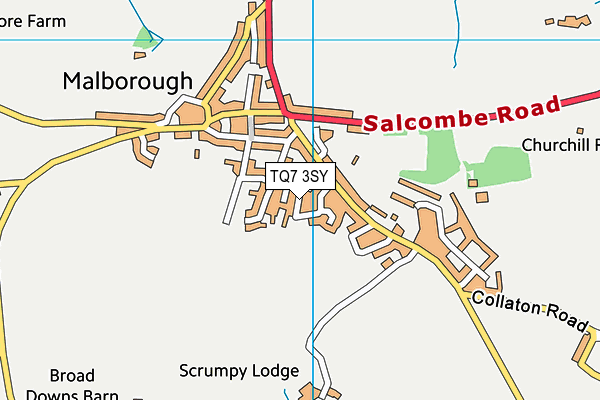 TQ7 3SY map - OS VectorMap District (Ordnance Survey)