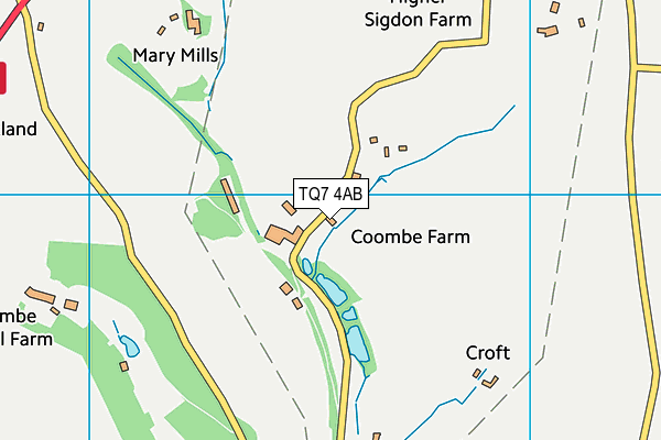 TQ7 4AB map - OS VectorMap District (Ordnance Survey)