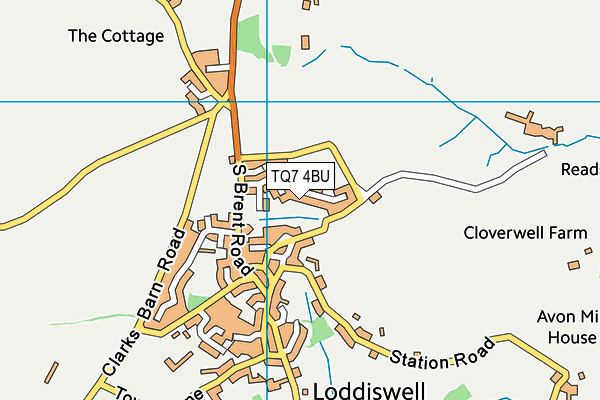 TQ7 4BU map - OS VectorMap District (Ordnance Survey)