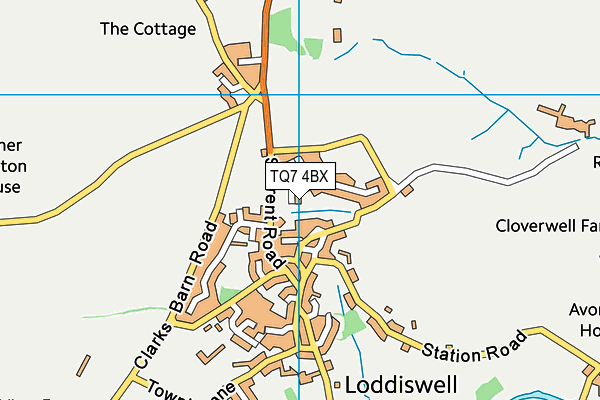 TQ7 4BX map - OS VectorMap District (Ordnance Survey)