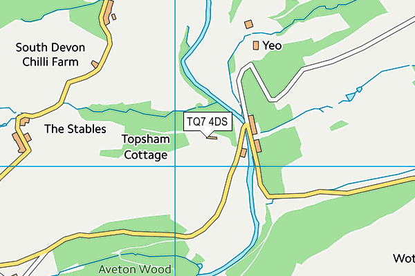 TQ7 4DS map - OS VectorMap District (Ordnance Survey)