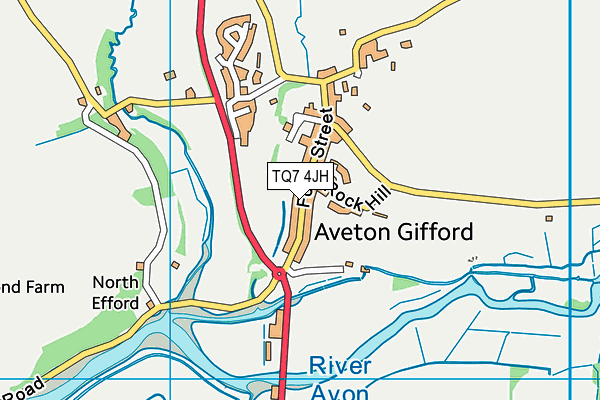 Aveton Gifford Recreation Field map (TQ7 4JH) - OS VectorMap District (Ordnance Survey)