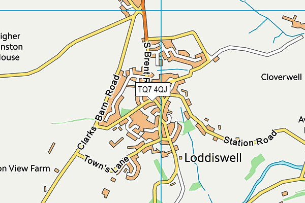 TQ7 4QJ map - OS VectorMap District (Ordnance Survey)