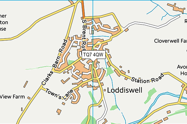 TQ7 4QW map - OS VectorMap District (Ordnance Survey)