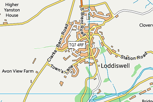 TQ7 4RF map - OS VectorMap District (Ordnance Survey)