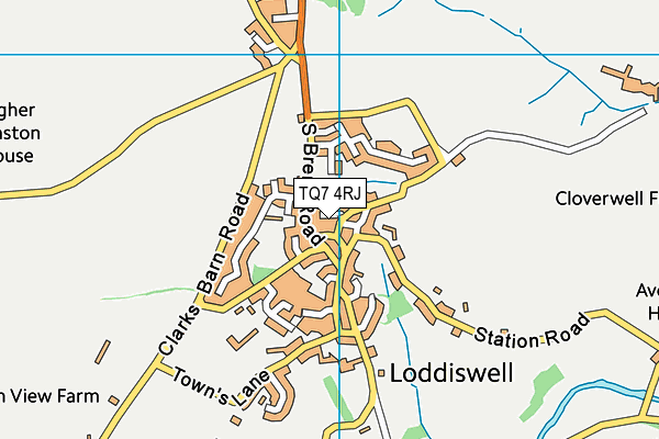 TQ7 4RJ map - OS VectorMap District (Ordnance Survey)