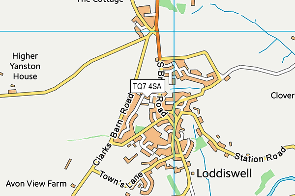 TQ7 4SA map - OS VectorMap District (Ordnance Survey)
