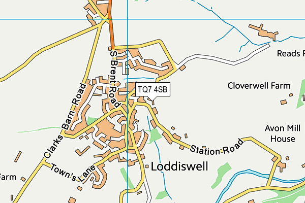 TQ7 4SB map - OS VectorMap District (Ordnance Survey)