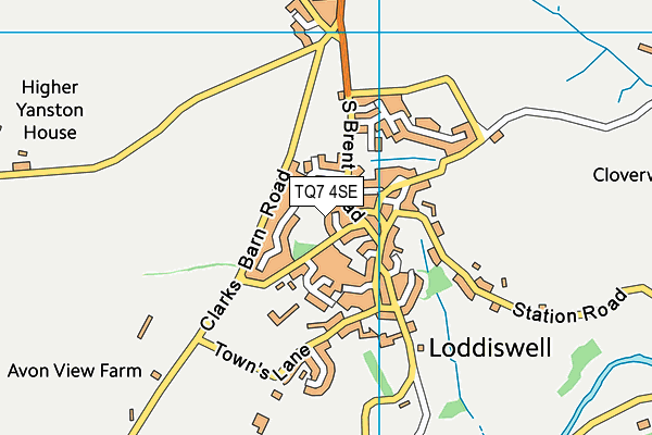 TQ7 4SE map - OS VectorMap District (Ordnance Survey)