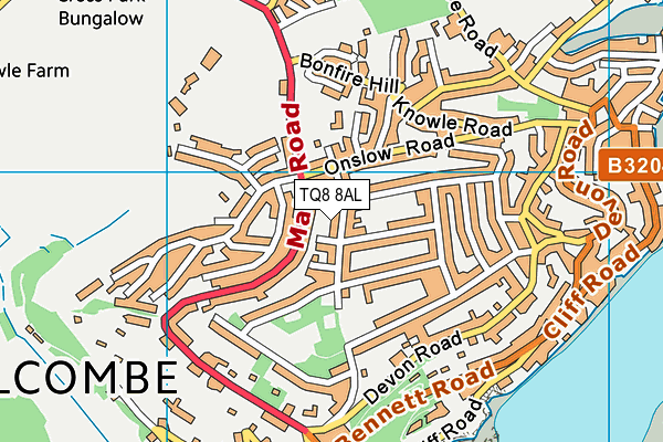 TQ8 8AL map - OS VectorMap District (Ordnance Survey)