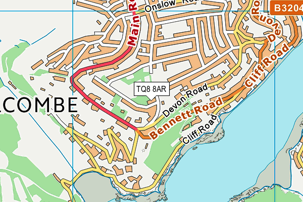 TQ8 8AR map - OS VectorMap District (Ordnance Survey)