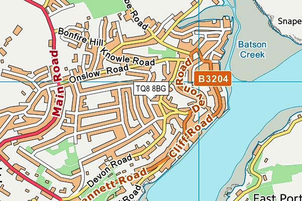 TQ8 8BG map - OS VectorMap District (Ordnance Survey)