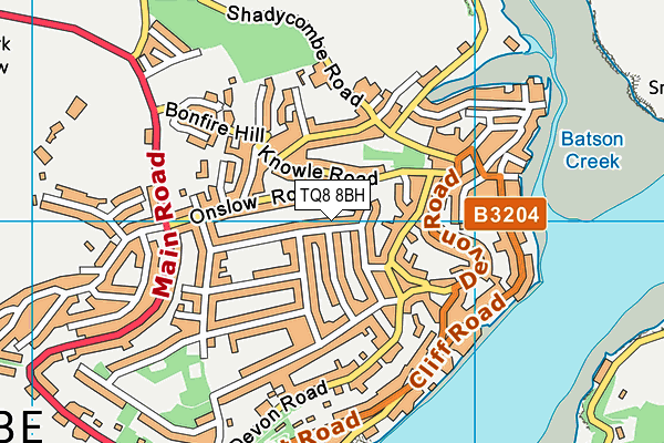 TQ8 8BH map - OS VectorMap District (Ordnance Survey)