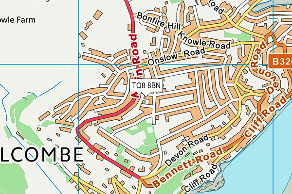 TQ8 8BN map - OS VectorMap District (Ordnance Survey)