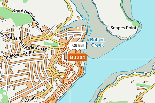 TQ8 8BT map - OS VectorMap District (Ordnance Survey)