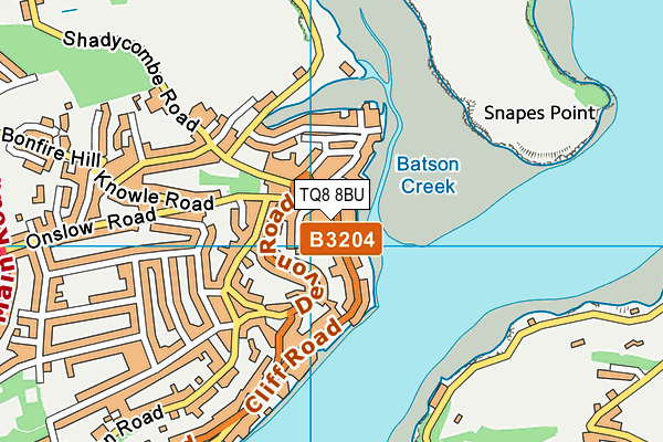 TQ8 8BU map - OS VectorMap District (Ordnance Survey)