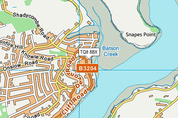 TQ8 8BX map - OS VectorMap District (Ordnance Survey)