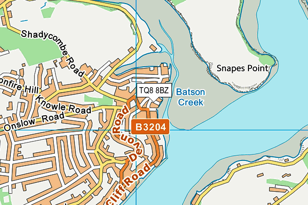 TQ8 8BZ map - OS VectorMap District (Ordnance Survey)