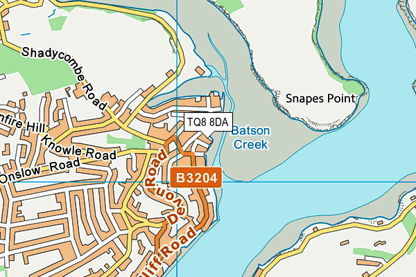 TQ8 8DA map - OS VectorMap District (Ordnance Survey)