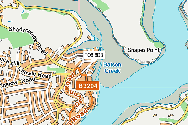 TQ8 8DB map - OS VectorMap District (Ordnance Survey)